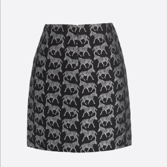 J.Crew Metallic Zebra Print Black Skirt Size 4 - Picture 1 of 8